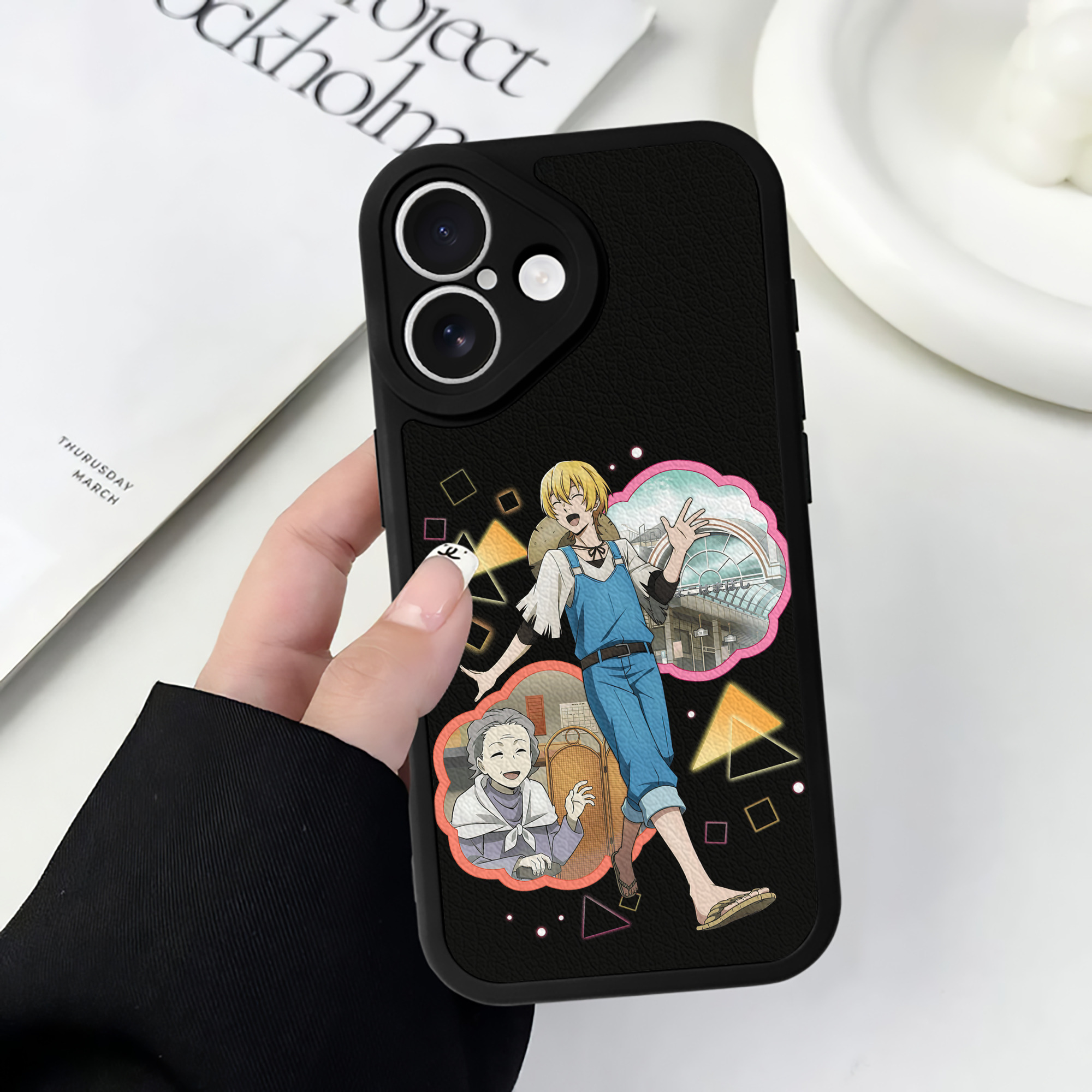 （画像用） 文豪ストレイドッグス Bungo Stray Dogs 【iPhone 16シリーズ対応】シリコンスマホケース（レザー調） 材質：シリコン